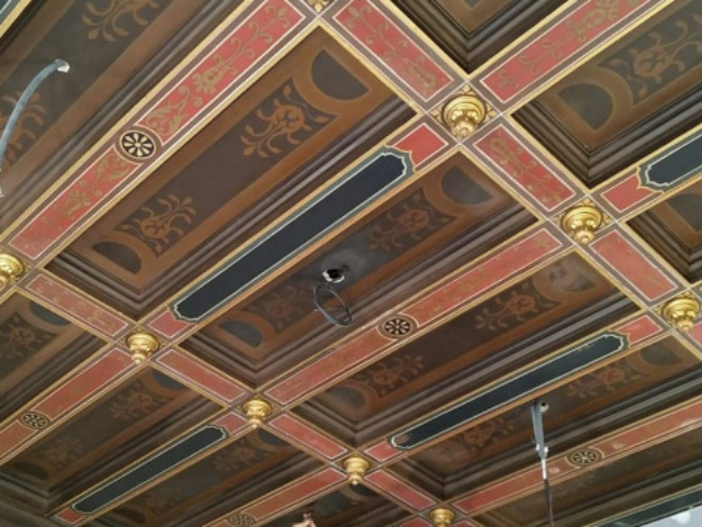 Palais des arts - Marseille - Réfection des plafonds à la française et décors peints style empire XIXe